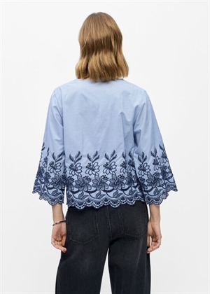 Vanna 3/4 bluse Winter Sky Stripes/Cloud Dancer Object 